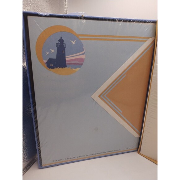 2) 25 Vintage Letter Sheets & 15 Envelopes "Bible Text" "Lighthouse" Stationary - Picture 6 of 11